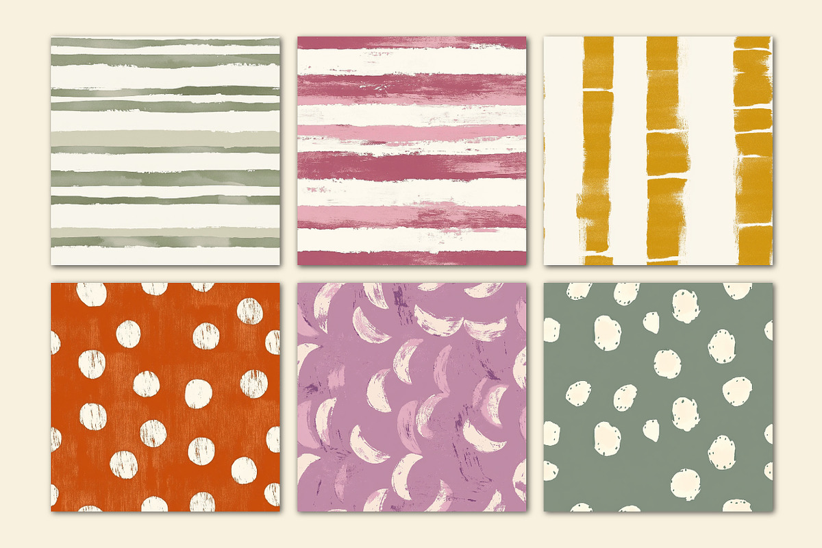 Lines and Dots Seamless Patterns, a Pattern Graphic by Libby Wishes (Photo 3 of 6)