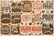Fall Christian PNG Bundle 24 pics, a Decorative Illustration by ElDesignState (Thumbnail 3 of 33)