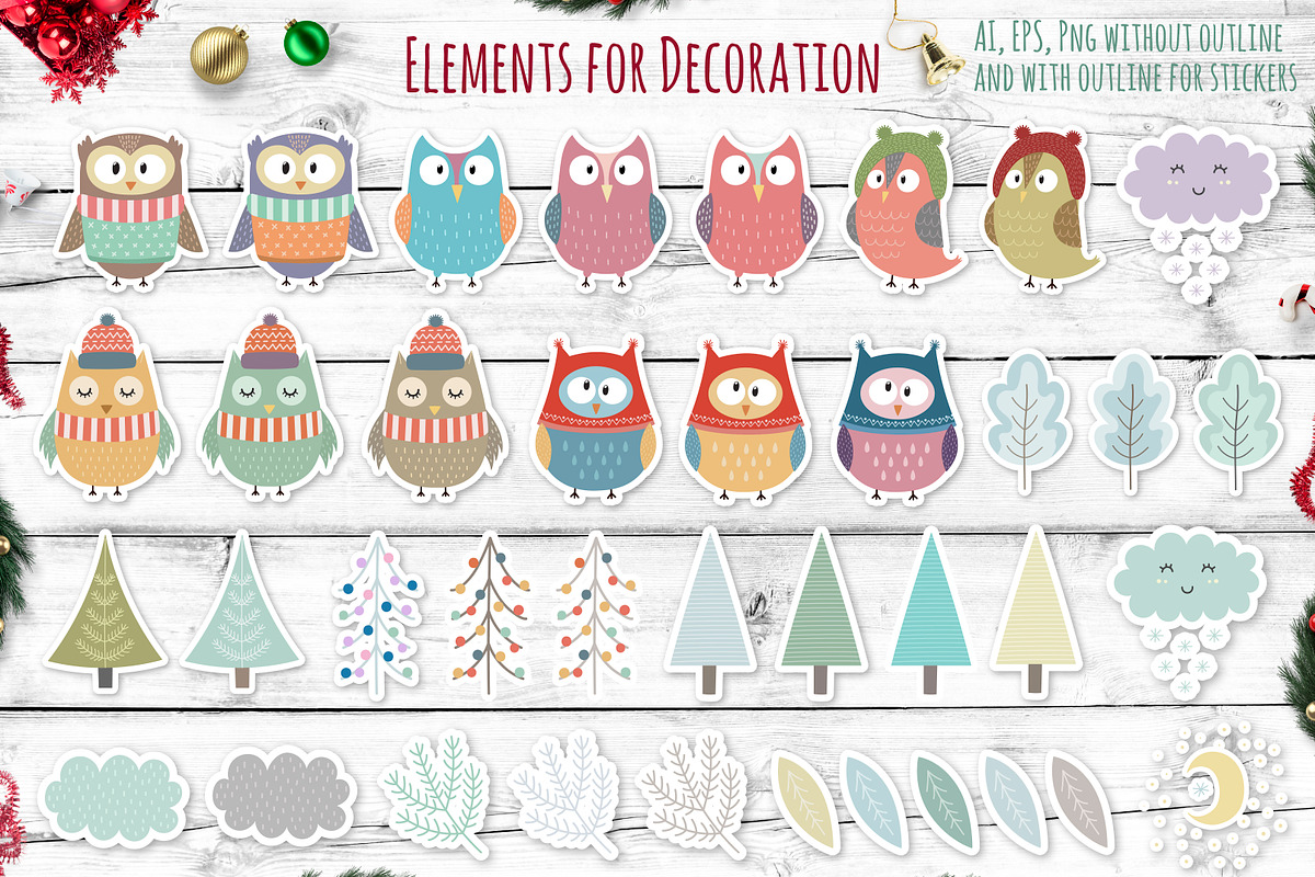 Winter Owls: patterns, illustrations, a Pattern Graphic by Gulnara Sabirova (Photo 9 of 10)