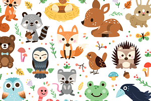 Woodland Decoration Animal Clipart