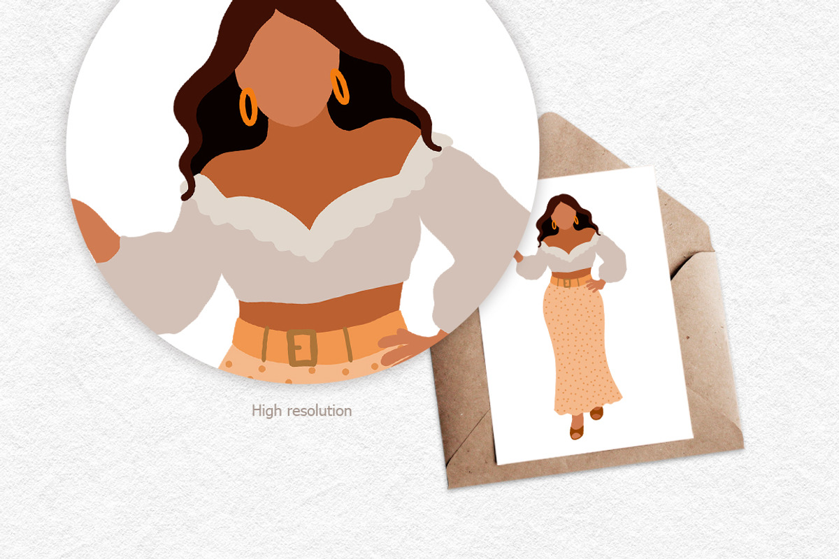 Curvy african women svg vector, an Object Graphic by CreativeByLu (Photo 2 of 6)