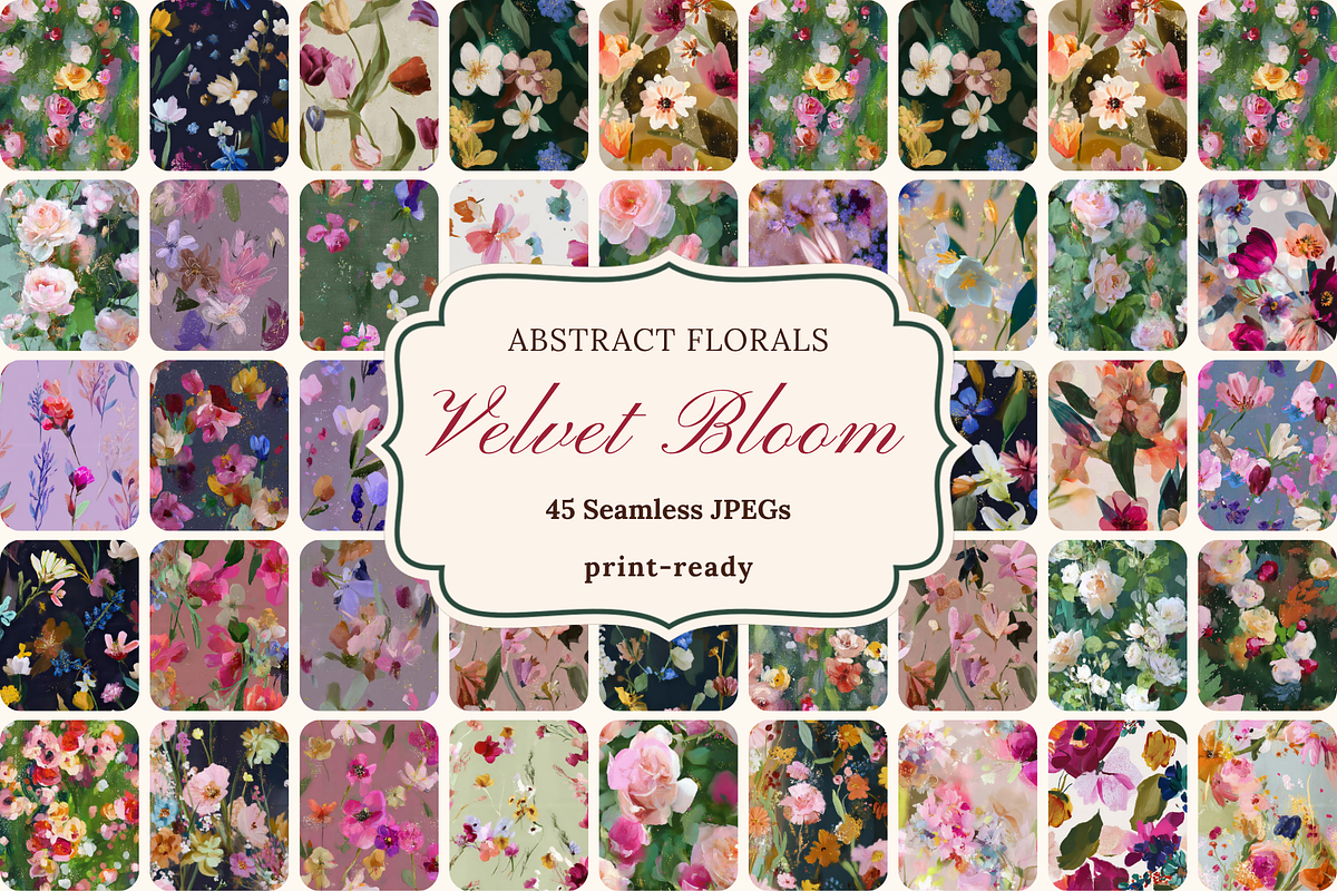 Abstract Blooming Floral Patterns, a Pattern Graphic by Ninterints (Photo 1 of 16)