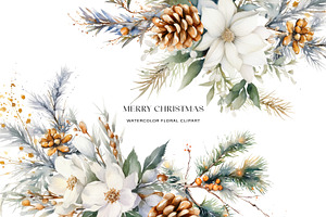 Watercolor Christmas Clipart Set, a Decorative Illustration by Patishop Art
