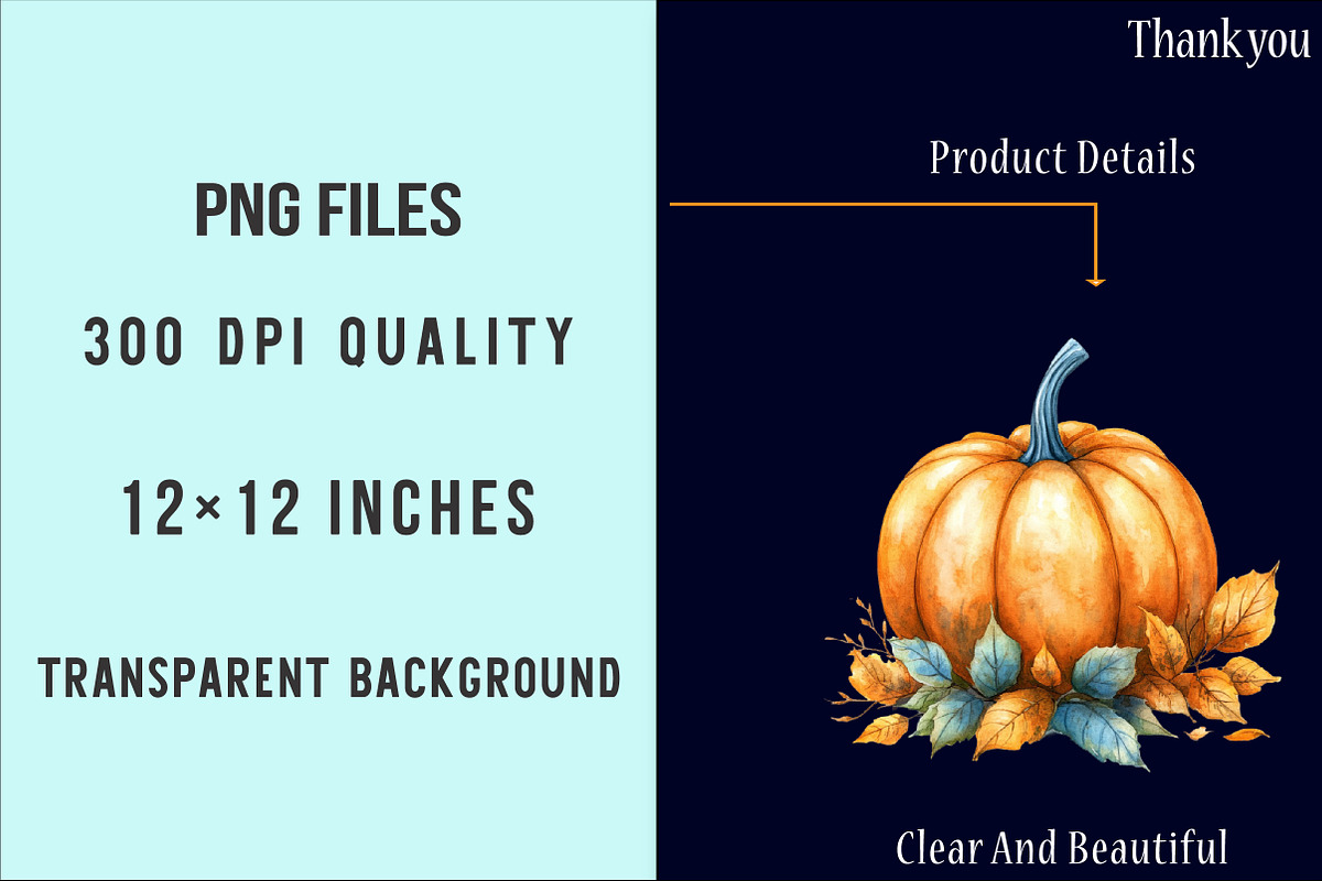 Pumpkin Season Clipart Png, an Illustration by SinaCreation (Photo 6 of 7)