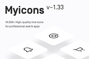 Myicons - Premium Vector line Icons, an Outline Icon by Myicons (Thumbnail 1 of 17)
