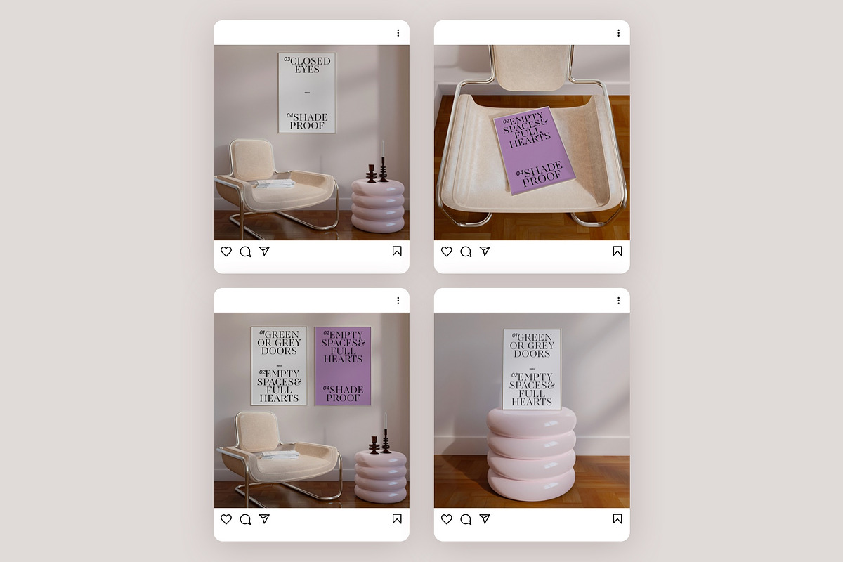 Framed Poster Print Mockups SOLEYA I, a Household Mockup by Bonumo (Photo 10 of 13)
