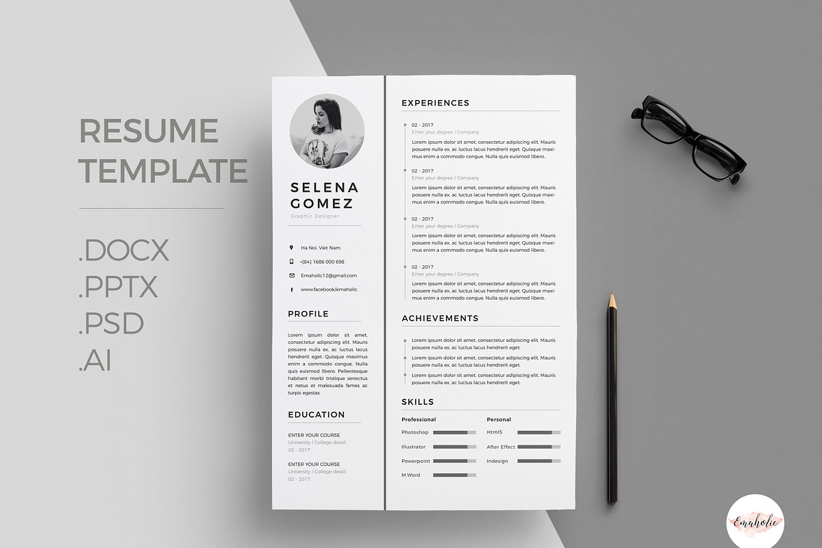 Modern Cv template, a Resume Template by Emaholic Template (Photo 1 of 5)