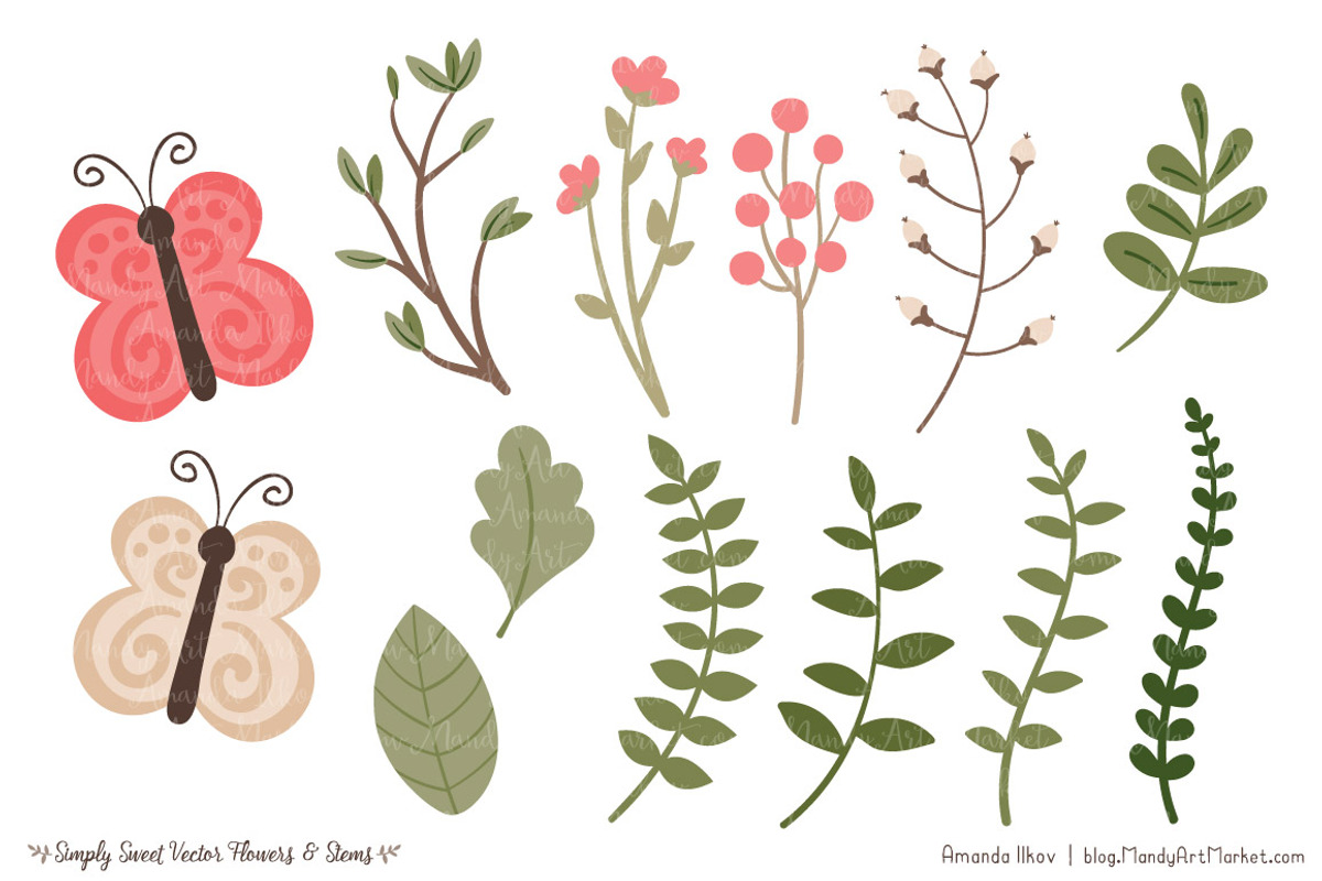 Coral Flowers Vectors, an Illustration by Amanda Ilkov (Photo 4 of 4)