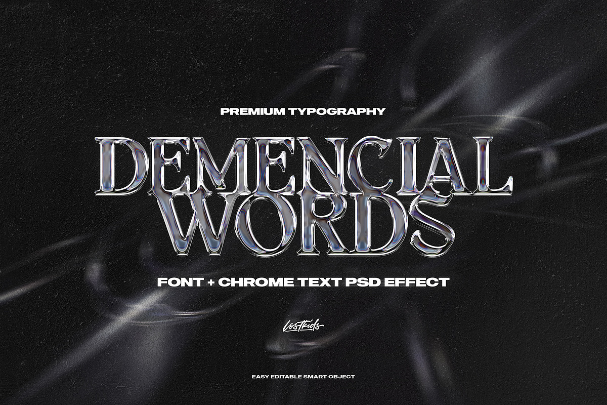 DW - FONT + CHROME EFFECT, a Blackletter Font by Lostkids (Photo 1 of 6)