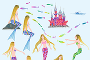 Mermaid princess and tropical fish, an Illustration by Eomoiart (Thumbnail 3 of 3)