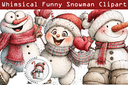 Funny Christmas Snowman PNG Bundle, a Work Illustration by SinaCreation (Thumbnail 1 of 6)