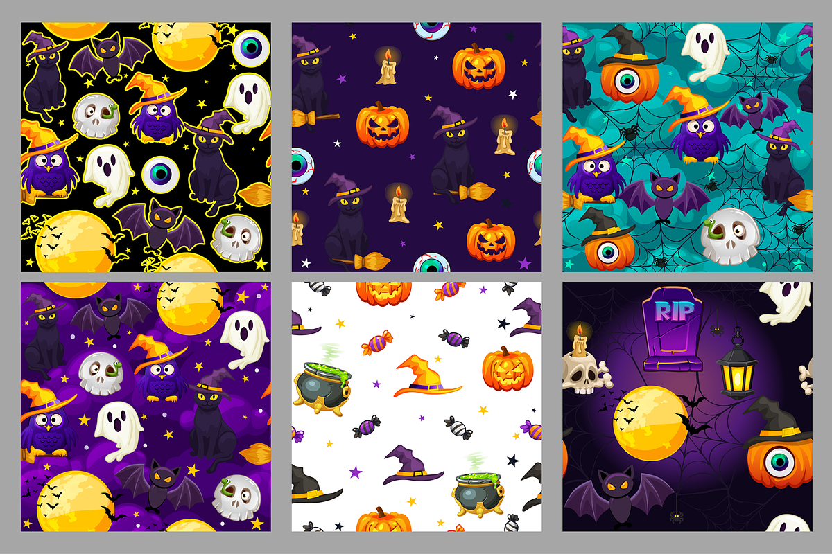 Set of 6 seamless Halloween patterns, a Pattern Graphic by BabySofja (Photo 2 of 4)