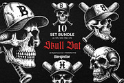 10 Bundle Dark Art Skull Bat Basebal, an Illustration by Morspective (Thumbnail 1 of 7)