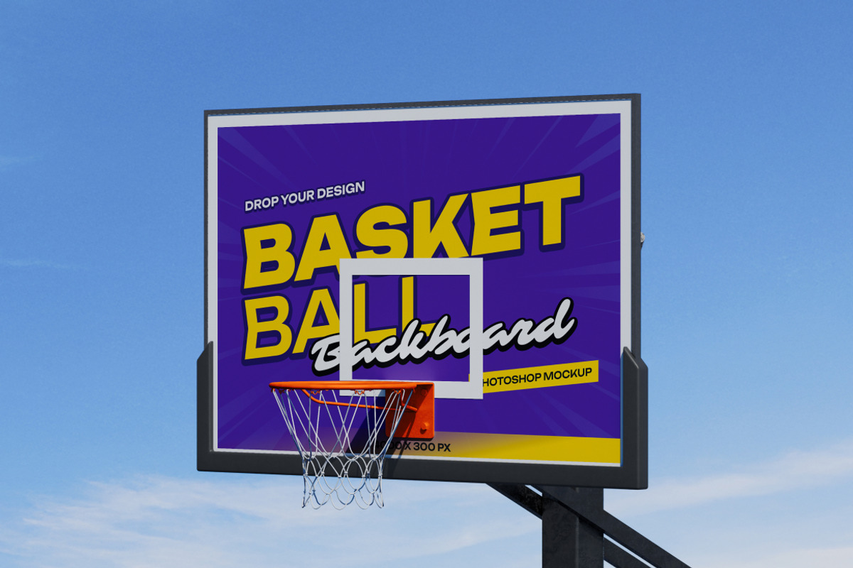 Basketball Backboard Mockup, an Advertising Mockup by Budogol Studio (Photo 4 of 4)