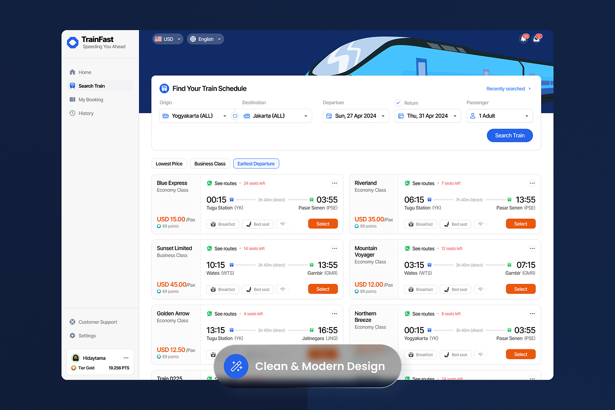 TrainFast - Train Ticket Booking, a Websites & App Template by SLAB! Design (Photo 3 of 3)