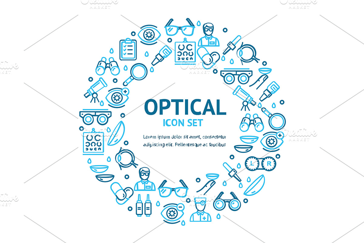 Ophthalmology and Optometry Banners, a Healthcare Illustration by ...