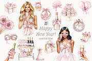 New Year Clipart PNG Bundle, a Person Illustration by GlamArtZhanna (Thumbnail 1 of 6)