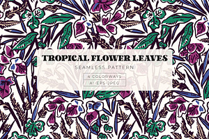 Hand-drawn Tropical Flower Patterns