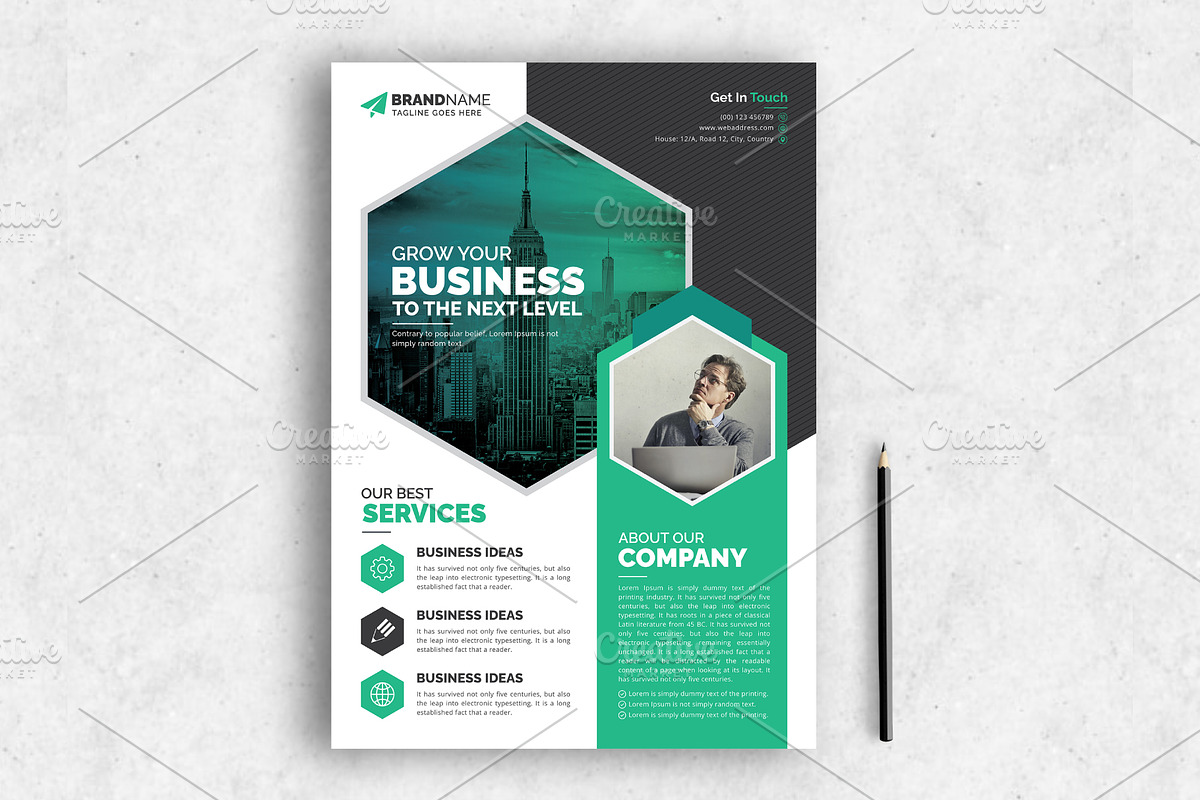 Corporate Business Flyer Template, a Flyer Template by GraphicsBurg (Photo 3 of 4)