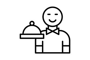 Waiter Line Icon, an Icon by Pexelpy