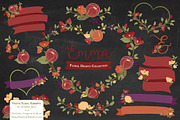 Autumn Floral Heart Wreath Clipart, an Illustration by Amanda Ilkov (Thumbnail 2 of 5)