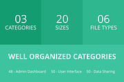 148 Admin Dashboard Flat Icons, an Outline Icon by IconBunny (Thumbnail 3 of 6)