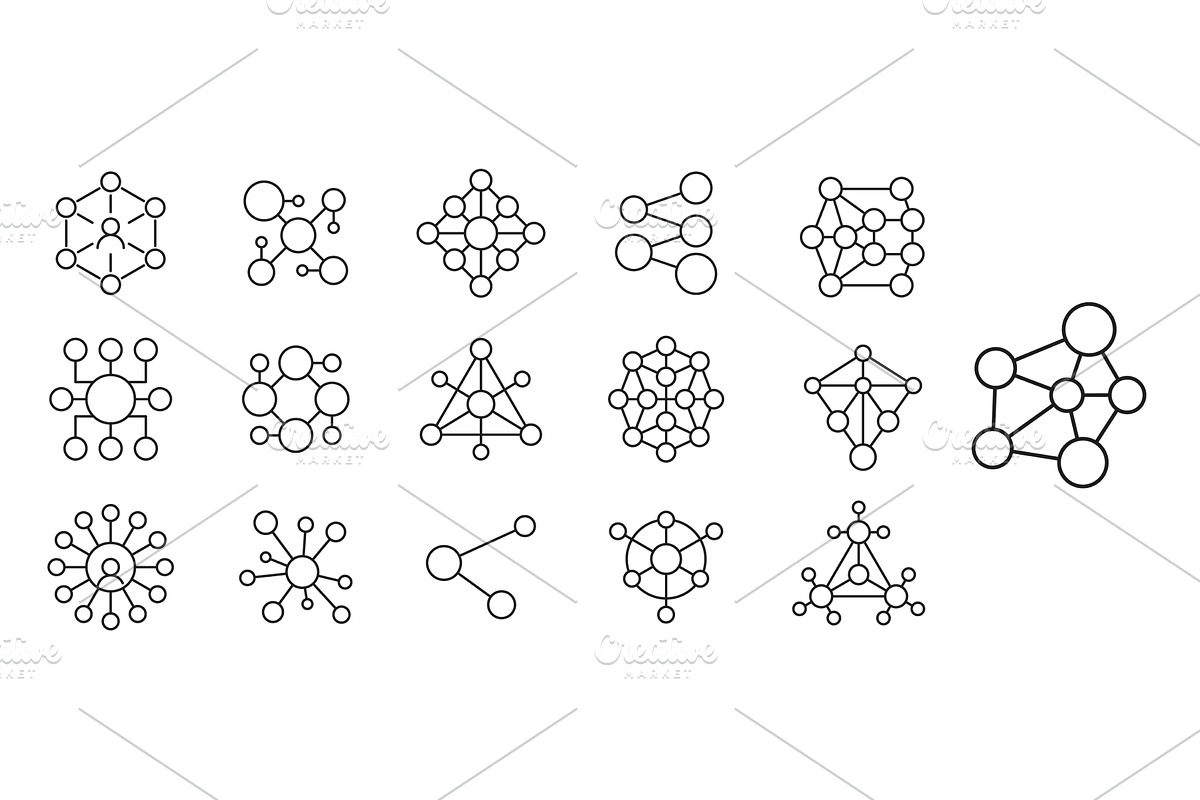 Network connect icons, a Technology Illustration by Vector Tradition