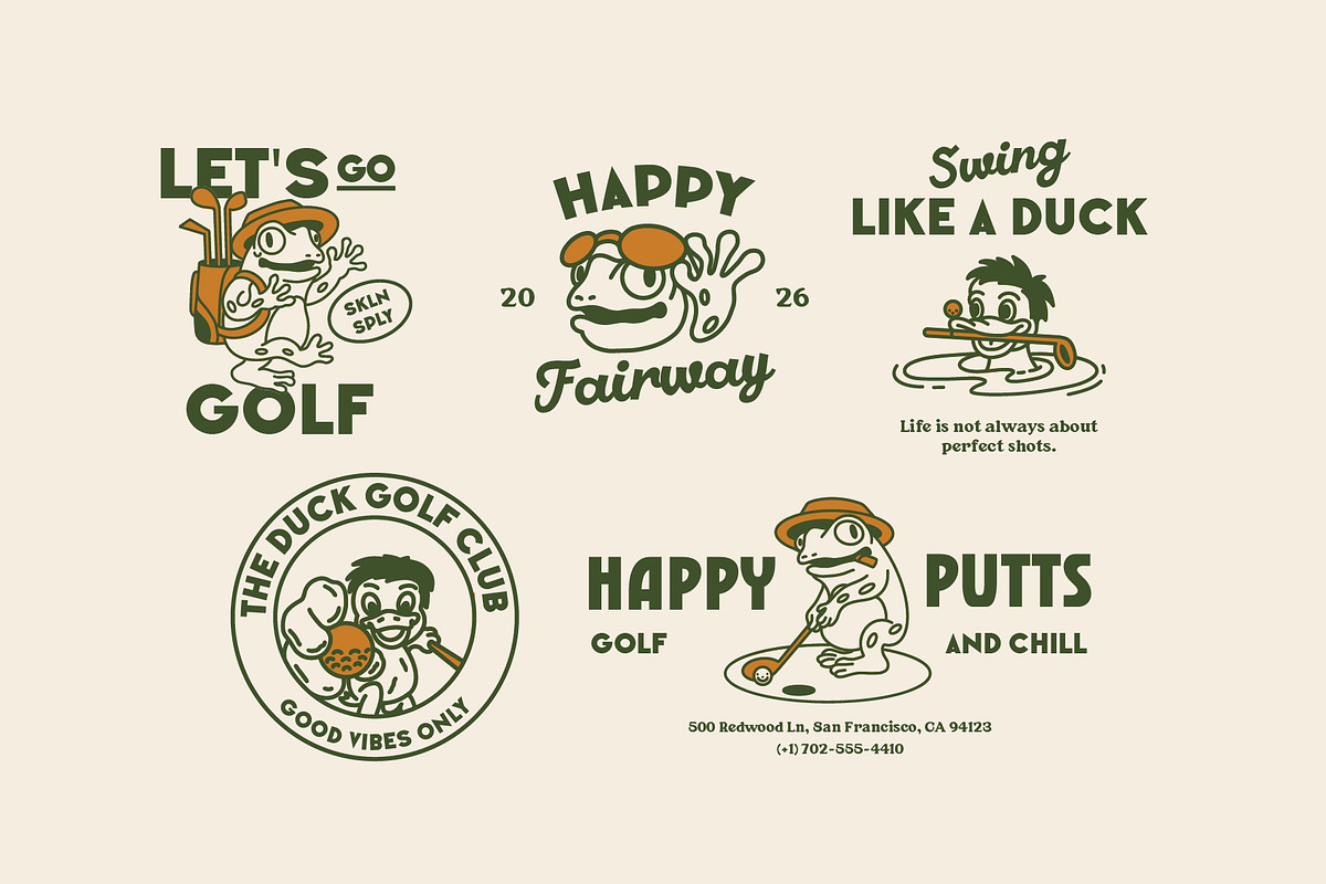 Golf Mascot Illustration Pack, a Sport Illustration by Skilline Supply Co. (Photo 4 of 11)