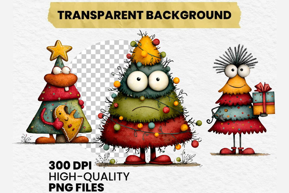 Whimsical Christmas Tree Clipart PNG, an Illustration by Dream Creation (Photo 7 of 7)