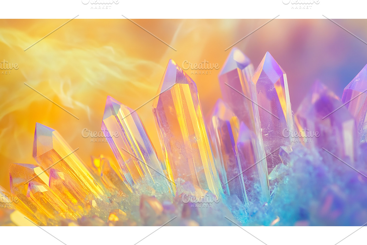 Colorful iridescent crystals in, an Illustration by Lermont51