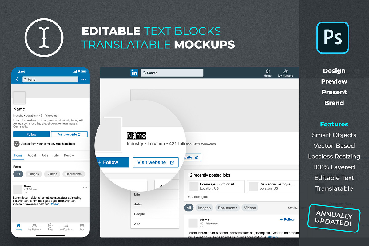 LinkedIn Company Profile Mockup, a Social Media Template by FEINGOLD (Photo 3 of 8)