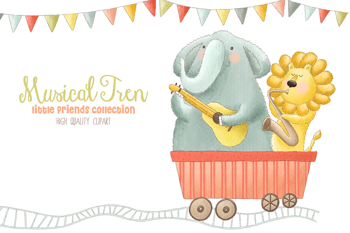 Musical Animals Tren Clipart, an Animal Illustration by Magic Story Studio (Photo 2 of 4)