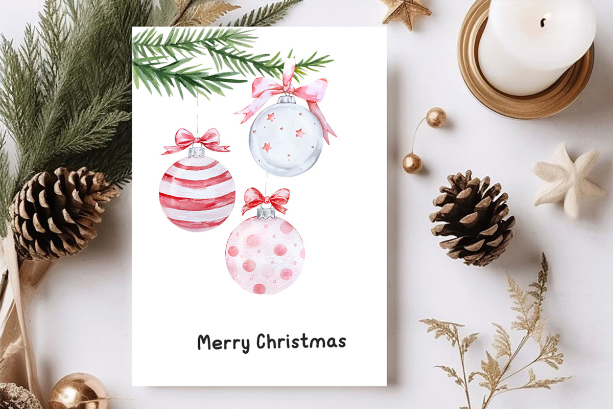 Watercolor Merry Christmas Clipart, a Seasonal Illustration by SvetaArtStore (Photo 2 of 6)