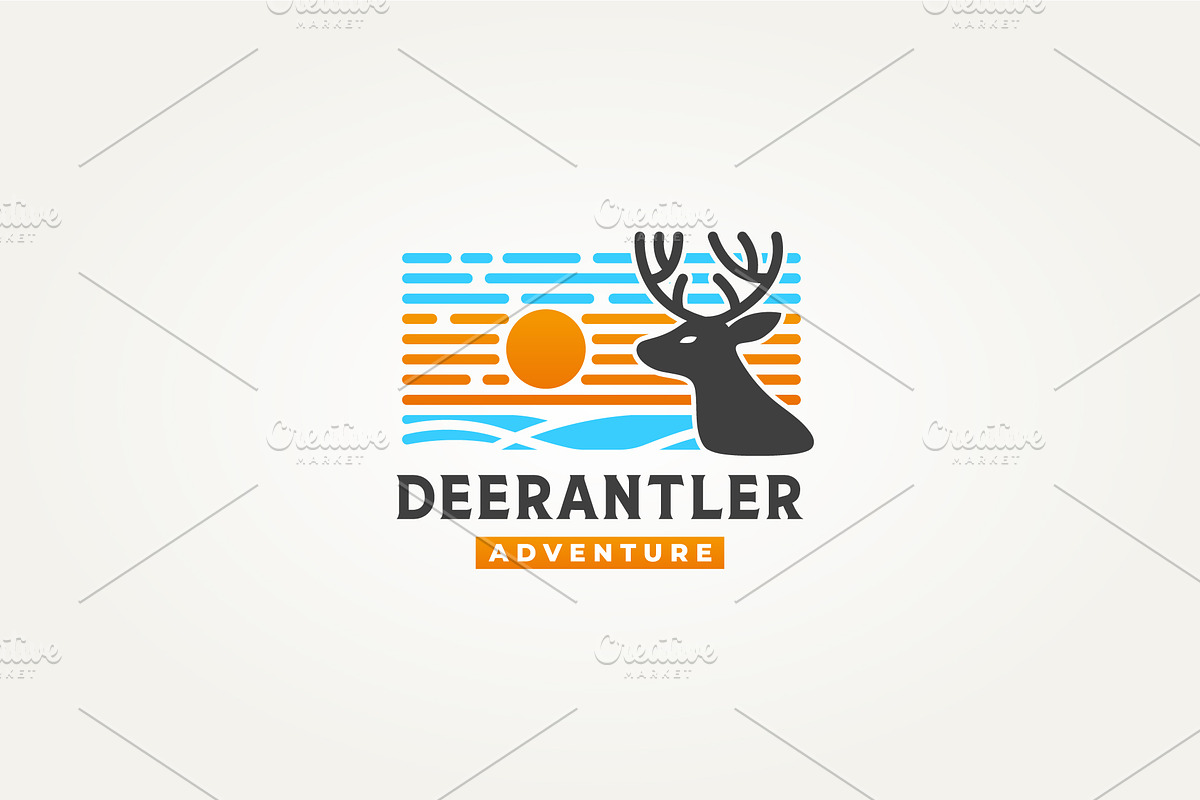 wild deer adventure icon logo, a Branding & Logo Template by Blazybone