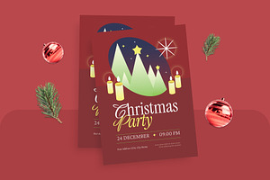 Elegant Christmas Party Flyer, a Flyer Template by Pink Bunny Studio