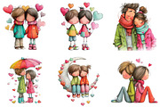 Watercolor Valentine Couple Clipart, an Illustration by CraftArtStudio (Thumbnail 3 of 6)
