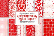 Red Hearts Valentines Day Papers, a Pattern Graphic by ilonitta (Thumbnail 1 of 10)