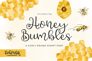 Honey Bumbles, a curly round script