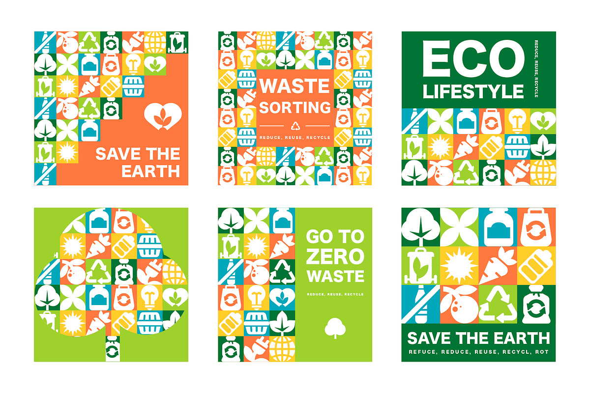 Zero Waste Mosaic Design Pack, a Background Graphic by Lettering_Logo (Photo 5 of 7)