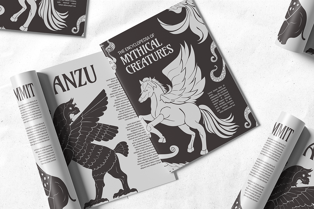 Linocut Mythical Creature Set, an Animal Illustration by Invisual Studio (Photo 7 of 7)