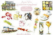 Watercolor Asian Vibe, an Object Illustration by Budogoshch (Thumbnail 4 of 8)