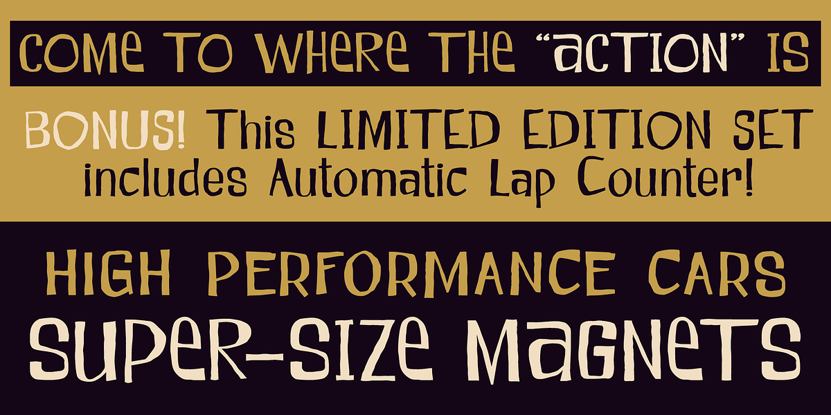 Slot Car, a Handwritten Font by One Eyed Squid (Photo 2 of 7)