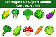 Vegetable Clipart Bundle, a Food Illustration by Awieee1 (Thumbnail 1 of 5)
