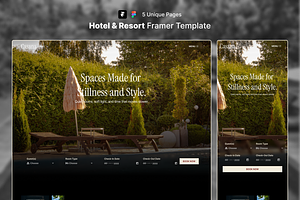 Hotel Website Framer Template, an UI Kit Template by Rozepaars Design