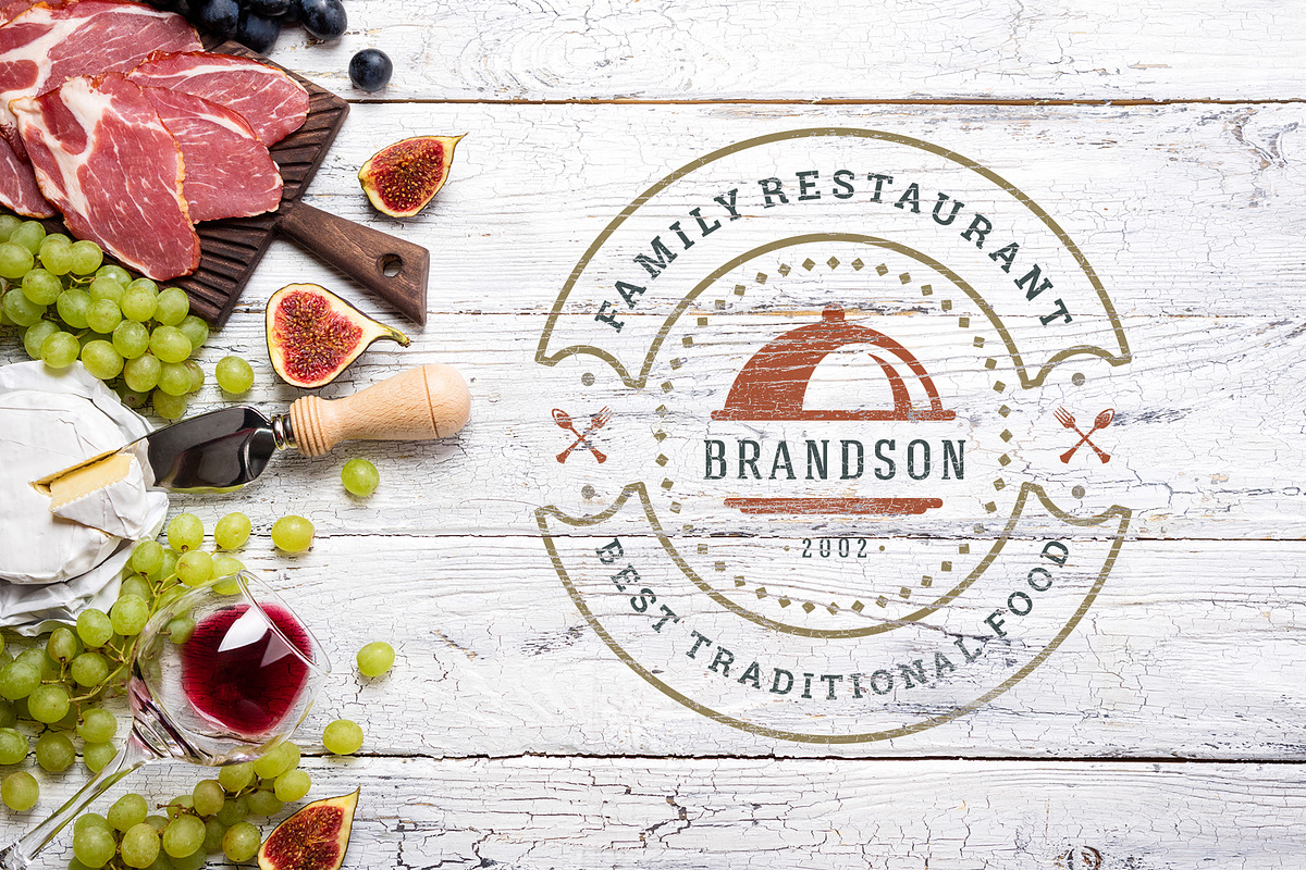 36 Restaurant Logos and Badges, a Branding & Logo Template by Vasya Kobelev (Photo 12 of 19)