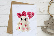 Yarn Crochet Valentines Ghost PNG, an Illustration by Dream Creation (Thumbnail 2 of 5)