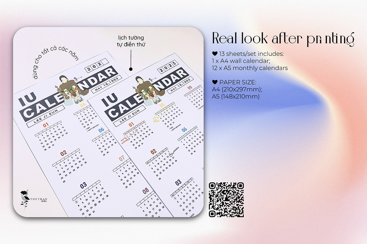 [Ready-to-print] IU Calendar // Kpop, a Stationery Template by The Tran Studio (Photo 5 of 5)