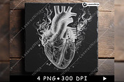 Anatomical Human Heart Flames Smoke, a Background Graphic by LaseredNinja (Thumbnail 3 of 7)