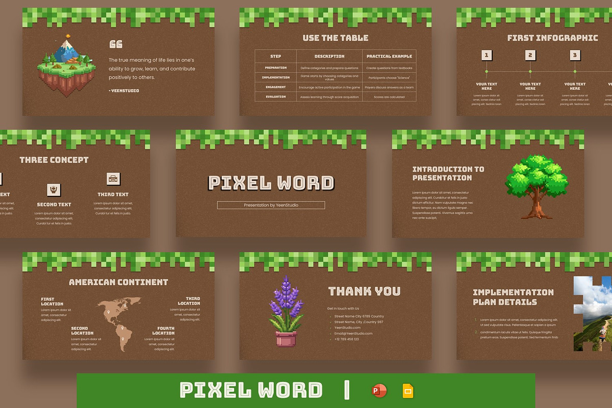 Pixel Presentation Template, a Presentation Template by BumbleGraph Studio (Photo 1 of 4)