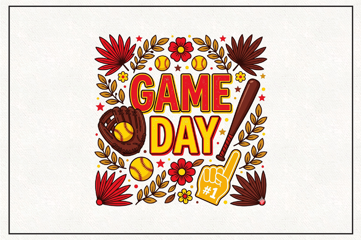 Game Day Softball Coquette Png, a Work Illustration by CraftArtStudio (Photo 1 of 5)